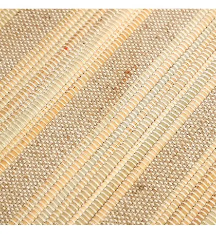 Close view of the woven straw and jute