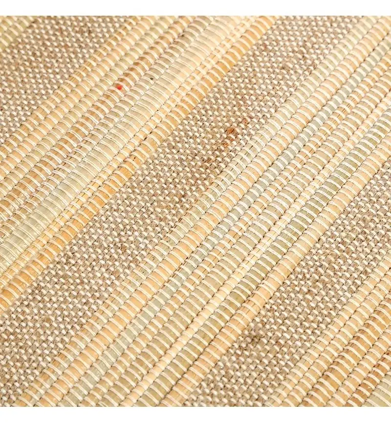 Close view of the woven straw and jute
