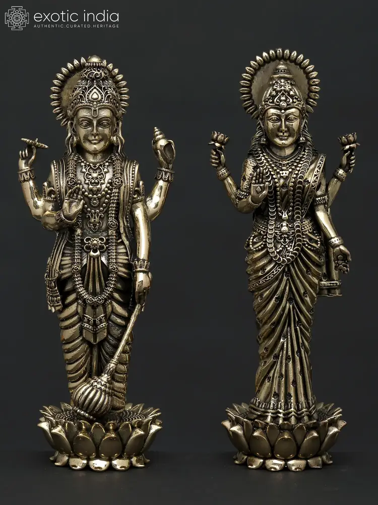 The standing brass Vishnu and Lakshmi pair