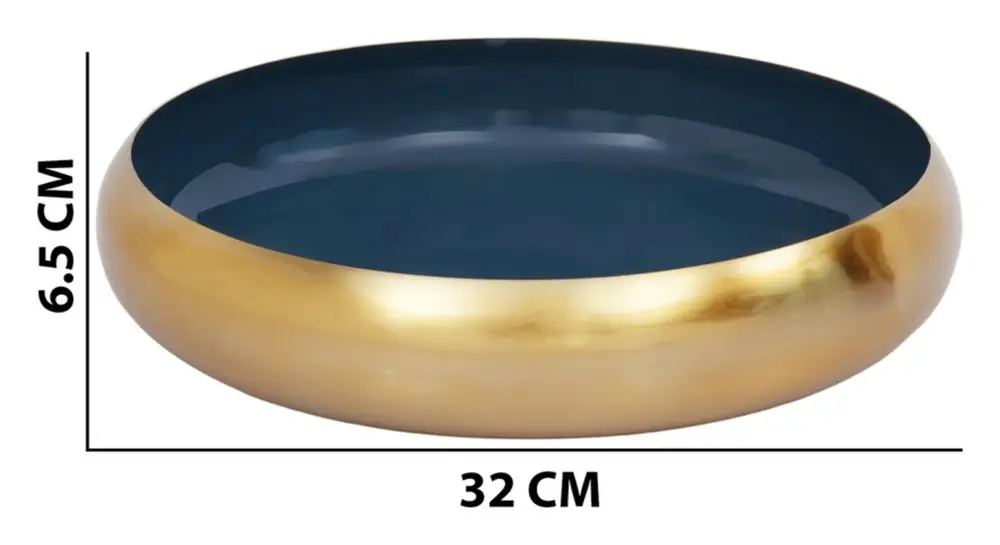 Dimension drawing showing 32 cm across and 6.5 cm high