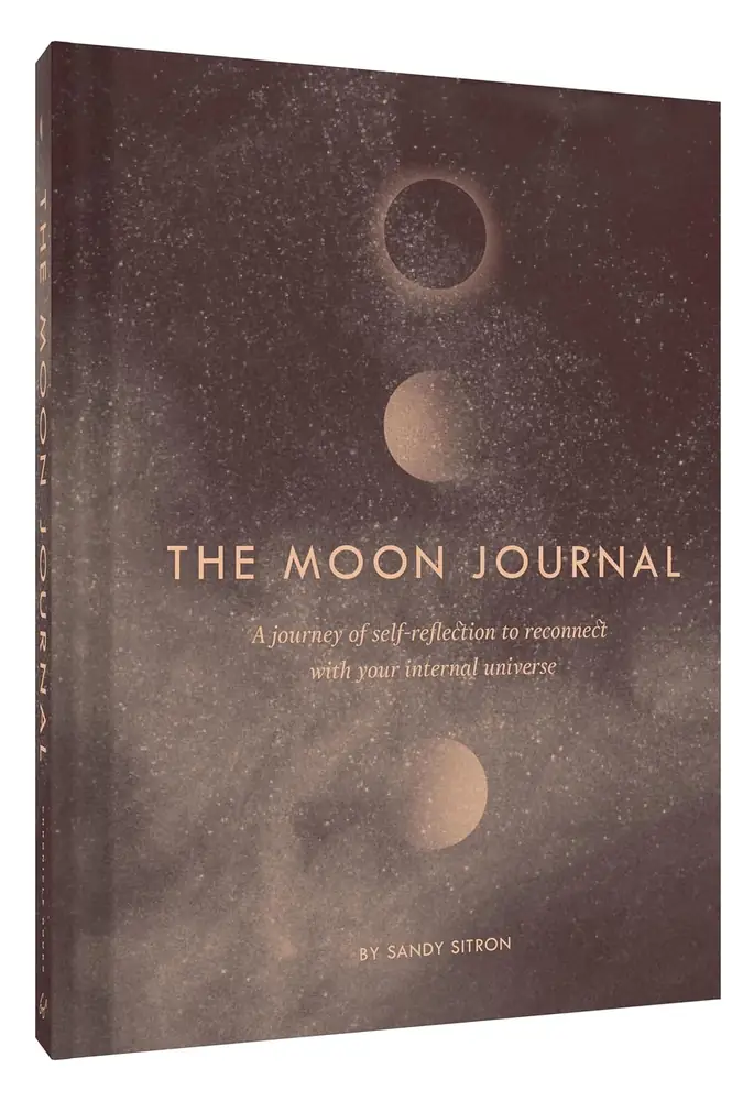 The journal seen at an angle, showing the spine and cover