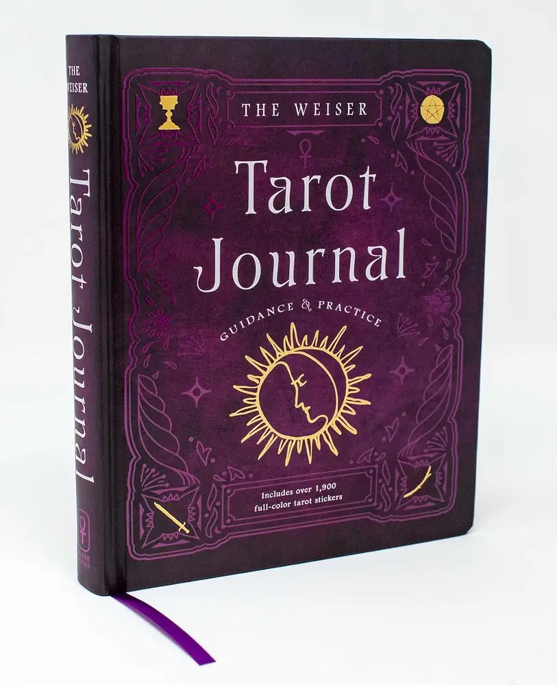 Purple hardcover cover of The Weiser Tarot Journal