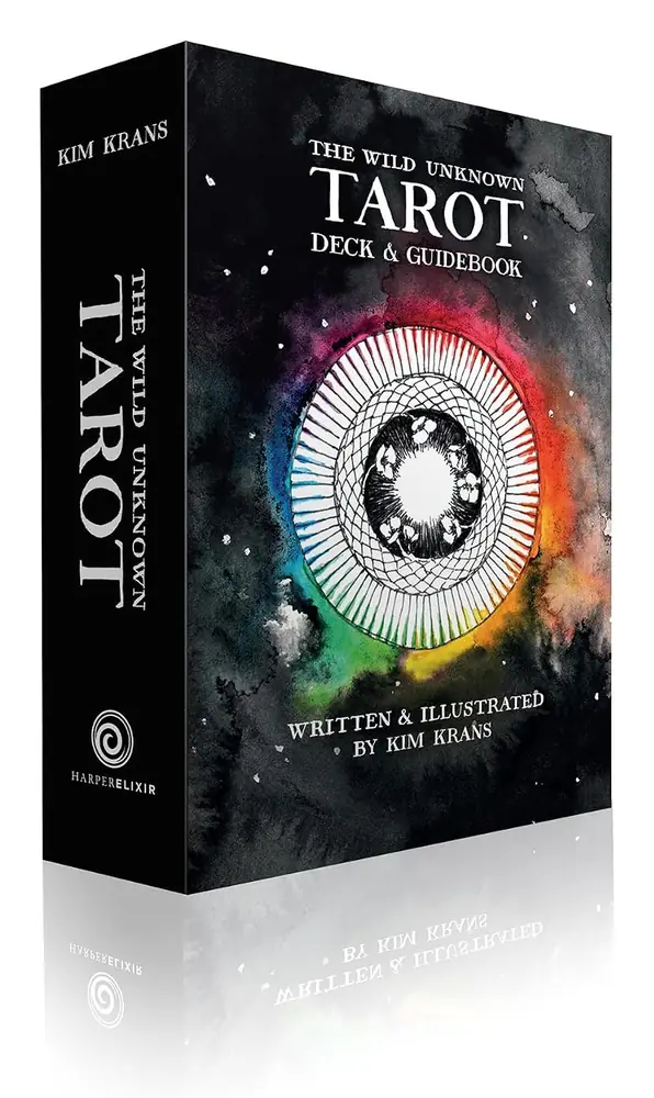 Black keepsake box of The Wild Unknown Tarot Deck and Guidebook