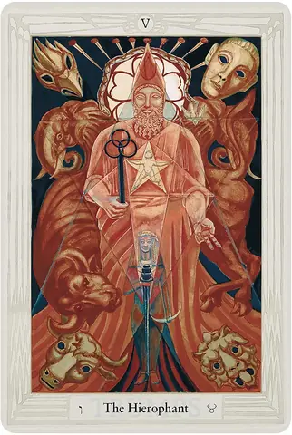 The Hierophant card from the Thoth Tarot deck