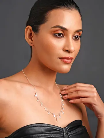 Model wearing the necklace